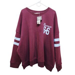 Ford Official Licensed Bronco 66 1966 Oversized Sweatshirt 3X Burgundy  White